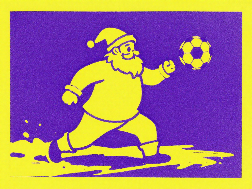 Santa winter head soccer cover art