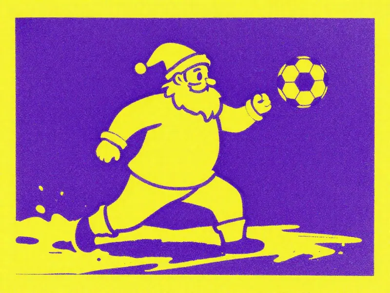 Santa winter head soccer cover art